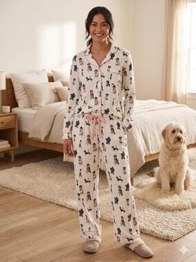 PJ Salvage Dapper Dogs Pajama Set - Size Large